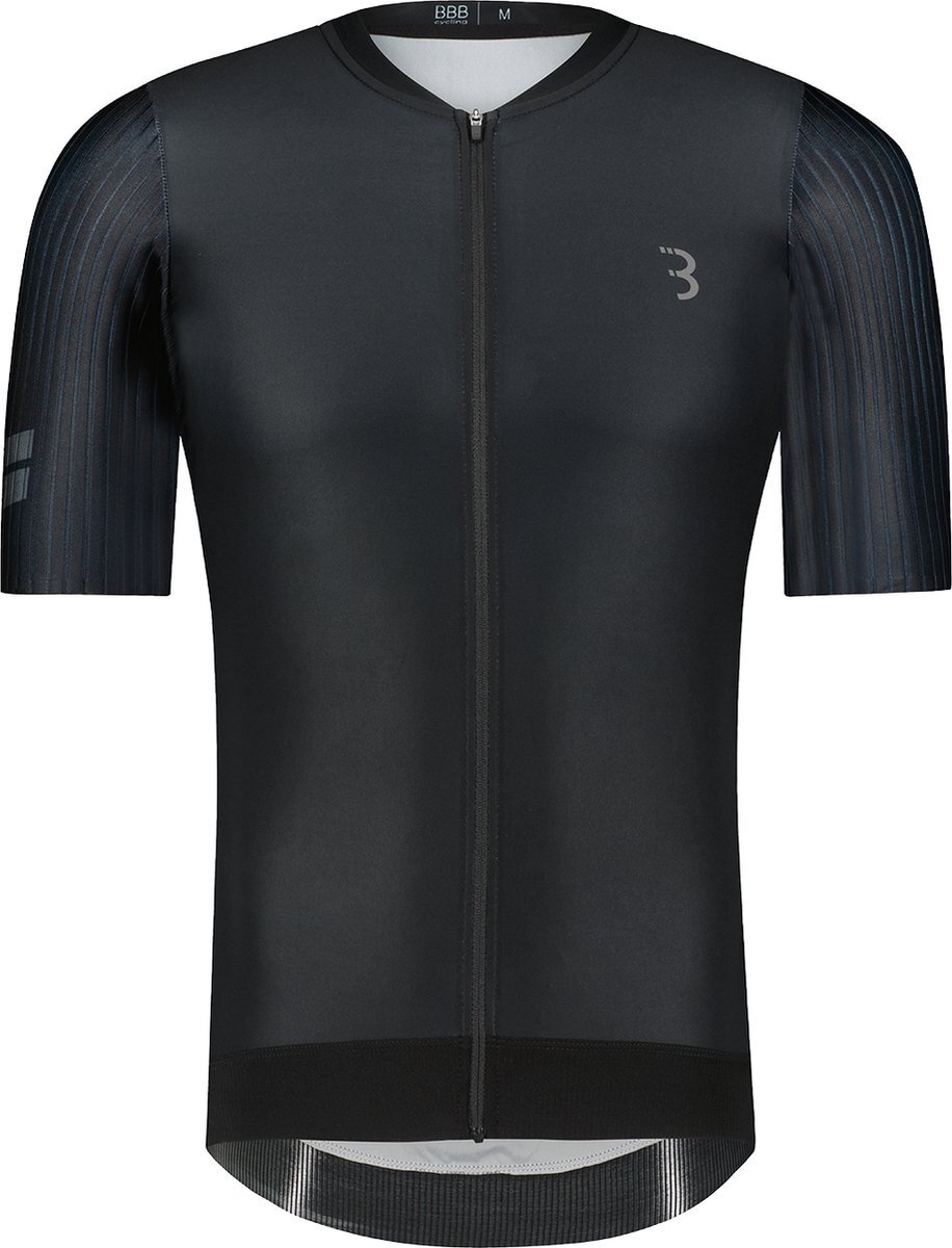 BBB Cycling AeroTech Fietsshirt Heren - Korte Mouwen - Aerodynamisch Wielrenshirt - Zwart - Maat XXL - BBW-406