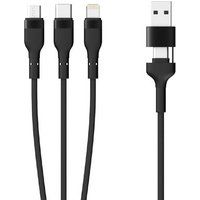 Mobility Lab Kabel 3 en 2 Lightning Micro-USB USB Type C 0,5 m gevlochten Zwart