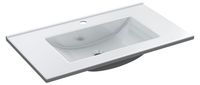 ARKITMOBEL Wastafel van keramiek, wit, rechthoekig, 81,5 cm (breedte) x 18 cm (H) x 46 cm (bodem)