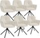Tectake Draaifauteuil Lenia - Set van 6 - Crème/Zwart