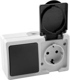ABC-LED Stopcontact + schakelaar waterdicht - Opbouw