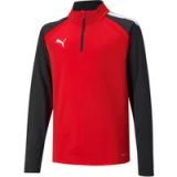 Puma TeamLIGA 1/4 Zip Sporttrui Unisex - Maat 116 - Zwart/Rood