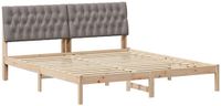 vidaXL Bedframe met Gevoerde Hoofdbord Bruin 180 x 200 cm