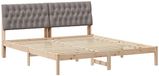 vidaXL Bedframe met Gevoerde Hoofdbord Bruin 180 x 200 cm