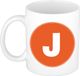 Bellatio Decorations Shoppartners Bv Koffie mok met de letter J - beker - oranje - 300 ml
