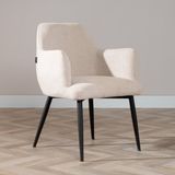 Bronx71® Scandinavische eetkamerstoel Lars beige gerecyclede stof - stoel