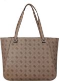 GUESS Calebra Tote Bag Latte Logo Lichtbruin Shopper met laptopvak