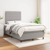 Maison Exclusive - Sommier à lattes de lit avec matelas gris clair 120x200cm tissu