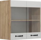 Vicco R-Line Glazen keukenkast – 60 cm Wit Landhuis