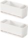 Ibenzoa® Organisateur mural pratique pour salle de bain et cuisine avec fixation adhésive, 2 pièces, blanc