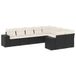 vidaXL Loungeset met kussens, polyrattan, zwart