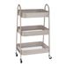Well Home Rolling Keukenwagen, taupe, met 3 manden en wielen, 44 x 31,5 x 79,5 cm