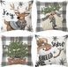 Merkloos Goodivery Kerstmis Kussenhoezen Set van 4 - Velours, Grijs, 45x45 cm