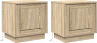 vidaXL Table de chevet 2 pièces chêne sonoma 44 x 34,5 x 45 cm bois d'ingénierie