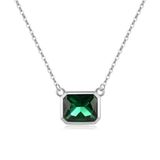 Elenza AMS Elenza Smaragd CZ Ketting in 925 Zilver