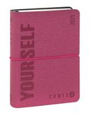 COMIX U Yourself Dagkalender 16 maanden, klein, zakagenda 2024-2025, vaste omslag en 448 gelinieerde pagina's, ideaal voor de bovenschool, 11 x 15,3 cm, roze