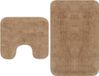 vidaXL Badmattenset Stof Beige 2-delig