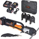 VEVOR Batterij-hydraulische perstang 32kN, inclusief bekken V15, V22, V28, 2x 20V 4.0Ah accu's, snellader en transporttas