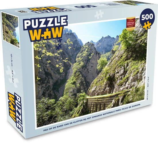 MuchoWow Puzzel Pad op de rand van de kliffen bij het Spaanse Nationale park Picos de Europa - Legpuzzel - Puzzel 500 stukjes