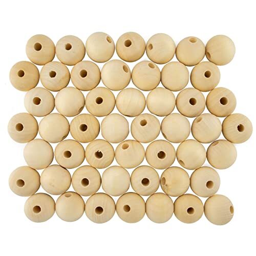 MCE-Commerce A543025 houten ballen met boring 30 mm, 25 stuks, hout, natuur