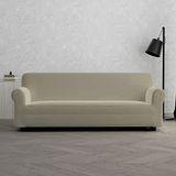 MB HOME BASIC Elastische bankovertrek, Dahlia, taupe, 3-zits