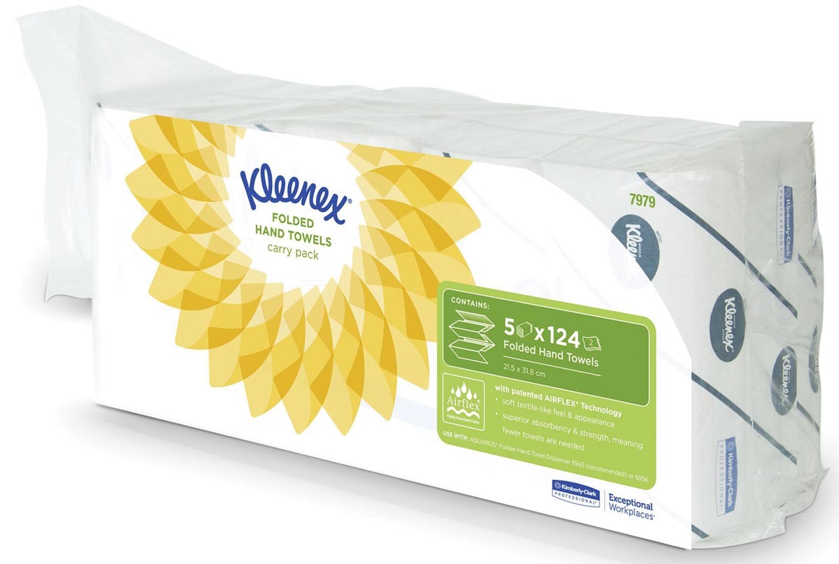 Kleenex Papieren handdoeken 7979 2-laags 5 stuks à 124 vellen