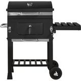 GRILLMEISTER Houtskool BBQ Comfort - met thermometer & zijtafel