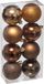 Atmosphera Kerstballen - 8 stuks - Brons - Kunststof - 7 cm