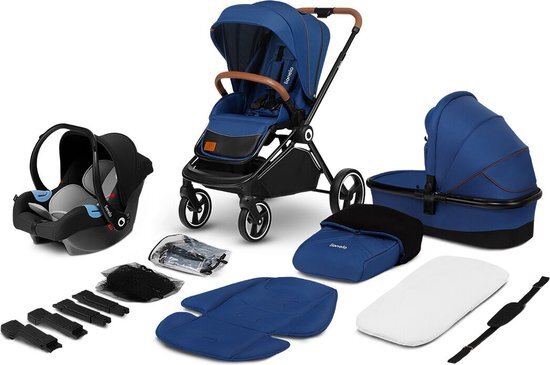 Lionelo Combi kinderwagen Mika 3 in 1 Blauw Navy