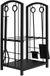 Kaminer Set de cheminée 4 pièces - Set de cheminée - Ensemble d'accessoires pour outils de cheminée - Pelle, balai, tisonnier et pince