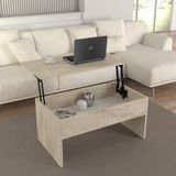 Hanah Home Elegant koffietafel, travertine kleur, 90 x 52 x 45 cm