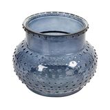 Creative Co-op Glazen Hobnail kandelaar/vaas (houdt 5" pijler kaars) votief houder, blauw