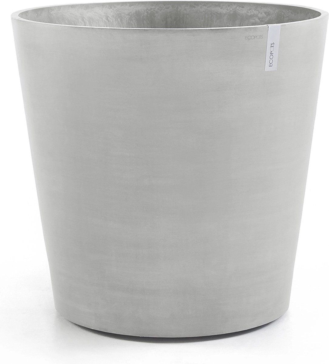 Ecopots Amsterdam+ Wiel - Bloempot - Ø 80 cm - Wit/Grijs