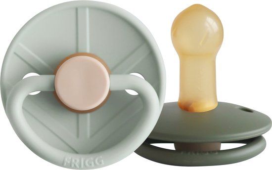 FRIGG Little Viking Fopspeen - Rond - 2 Stuks - 6-18 Mnd - Sage/Olive