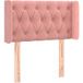 Velours Tête de lit avec oreilles Rose 83x16x78/88 cm