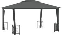 vidaXL Prieel met zijwanden en dubbel dak 3x4 m antracietkleurig
