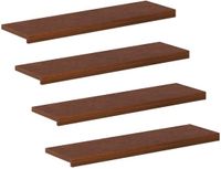 vidaXL - Trap - Tread - 4 - st - 90 - x - 25 - x - 2 - cm - Donkerbruin - Massief - Eikenhout