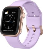 By Qubix Qubix - Soft siliconen bandje met gespsluiting - Lavendel - Geschikt voor Apple Watch 44mm / 45mm / 46mm / 49mm