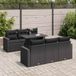 Maison Exclusive - Ensemble de meubles de jardin 7 pièces avec canapé et coussins, noir, en polyrotin