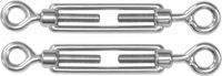 AMIG Spanschroeven/draadspanner met oog/oog - 2x - 11cm - 316L RVS - 120kg - M6 schroefdraad
