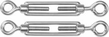 AMIG Spanschroeven/draadspanner met oog/oog - 2x - 11cm - 316L RVS - 120kg - M6 schroefdraad