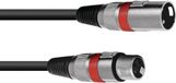 Omnitronic XLR kabel 3pin 1.5m bk/rd