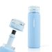WESSPER Drinkfles van glas, glazen fles met schroefsluiting, BPA-vrije waterfles met filter, sportfles glas 680 ml, filterfles outdoor - blauw