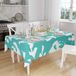 Bonamaison Tafelkleed, Anti-Mold, Sneldrogend, Waterdicht, 100% Polyester Tafellaken, Turkoois, wit, 140 x 160 Cm