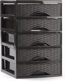 Plasticforte Ladeblokje/bureau organizer met 5x lades - donkerbruin