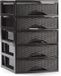 Plasticforte Ladeblokje/bureau organizer met 5x lades - donkerbruin