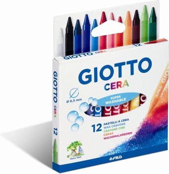 Giotto Waskrijtjes 12 Stuks - Kleurrijk Wasco Krijt voor Kinderen