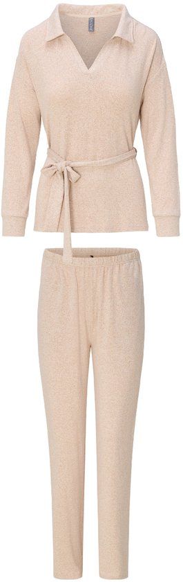 LingaDore Homewear set Vrouwen XXL Zand Lange mouw Effen