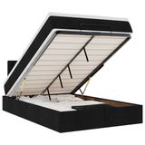 VidaXL Ottomanbed met matras en LED-verlichting, zwart, 120x200 cm, stof