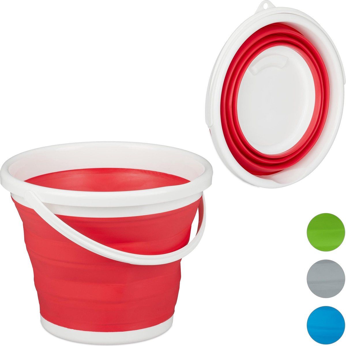 Relaxdays Opvouwbare Emmer - 10 Liter - Rood